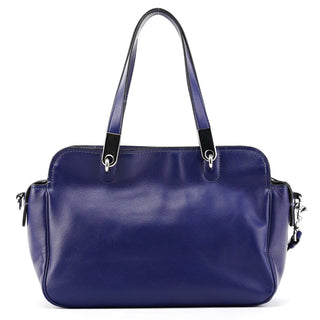 Cobalt Blue Leather Classic 2-Way Bowling Bag
