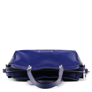 Cobalt Blue Leather Classic 2-Way Bowling Bag