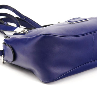 Cobalt Blue Leather Classic 2-Way Bowling Bag
