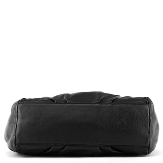 Black Leather Classic Q Fran 2-Way Bag
