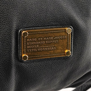 Black Leather Classic Q Fran 2-Way Bag