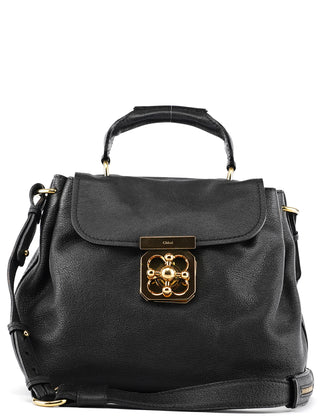 Black Leather Elsie 2-Way Bag