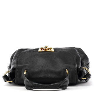 Black Leather Elsie 2-Way Bag