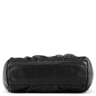 Black Leather Classic Q Fran 2-Way Bag