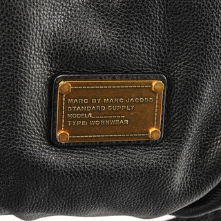 Black Leather Classic Q Fran 2-Way Bag