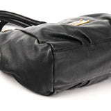 Black Leather Classic Q Fran 2-Way Bag