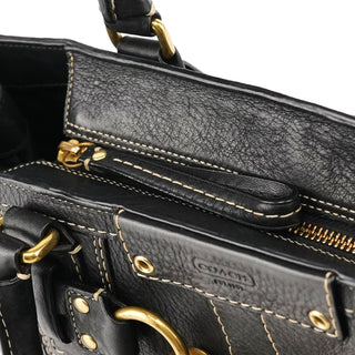 10529 Black Pebbled Leather Hamptons Tote Bag