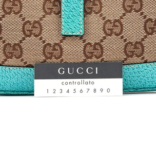01147 Beige Turquoise GG Jackie Shoulder Bag