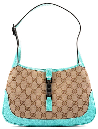 01147 Beige Turquoise GG Jackie Shoulder Bag