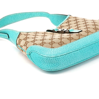 01147 Beige Turquoise GG Jackie Shoulder Bag