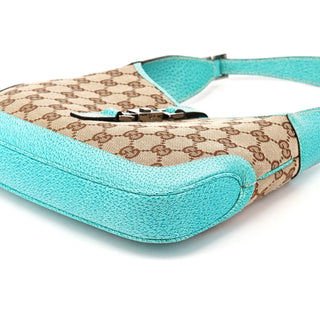 01147 Beige Turquoise GG Jackie Shoulder Bag
