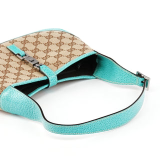 01147 Beige Turquoise GG Jackie Shoulder Bag