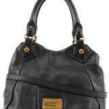Black Leather Classic Q Fran 2-Way Bag