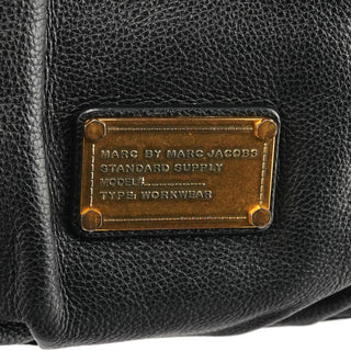 Black Leather Classic Q Fran 2-Way Bag