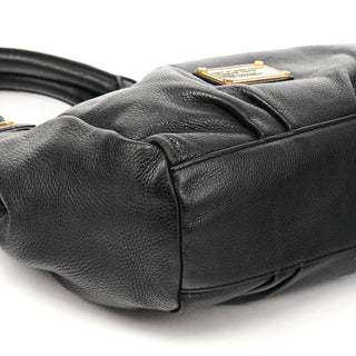 Black Leather Classic Q Fran 2-Way Bag