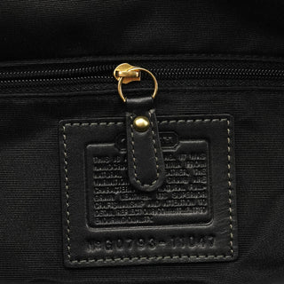 11047 Black Leather Hamptons Tote Bag