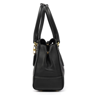 11047 Black Leather Hamptons Tote Bag