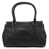 11047 Black Leather Hamptons Tote Bag