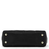 11047 Black Leather Hamptons Tote Bag