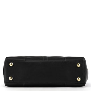 11047 Black Leather Hamptons Tote Bag