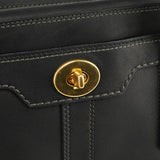 11047 Black Leather Hamptons Tote Bag