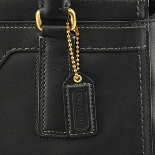 11047 Black Leather Hamptons Tote Bag