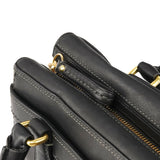 11047 Black Leather Hamptons Tote Bag