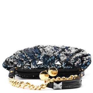 Navy Blue Sequin Little Stam Shoulder Bag