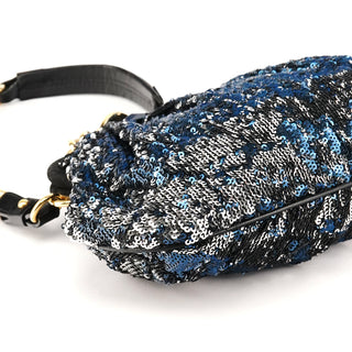 Navy Blue Sequin Little Stam Shoulder Bag