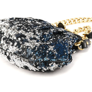 Navy Blue Sequin Little Stam Shoulder Bag