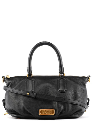 Black Leather Classic Q 2-Way Bowling Bag