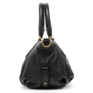 Black Leather Classic Q 2-Way Bowling Bag