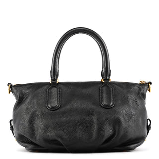 Black Leather Classic Q 2-Way Bowling Bag