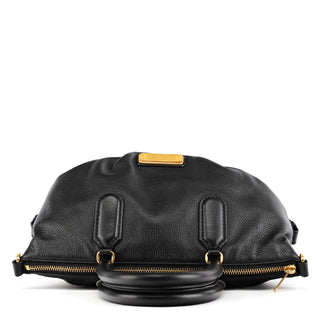 Black Leather Classic Q 2-Way Bowling Bag