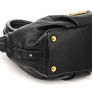 Black Leather Classic Q 2-Way Bowling Bag