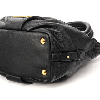 Black Leather Classic Q 2-Way Bowling Bag