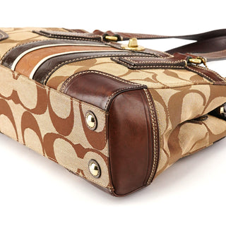 11620 Beige Tan Signature Turnlock Tote Bag