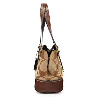 11620 Beige Tan Signature Turnlock Tote Bag