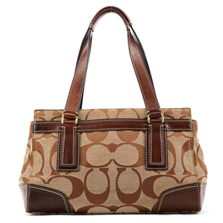 11620 Beige Tan Signature Turnlock Tote Bag