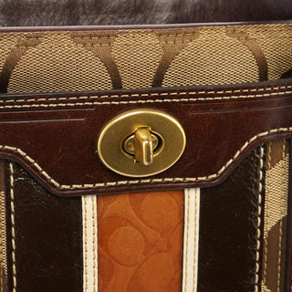 11620 Beige Tan Signature Turnlock Tote Bag