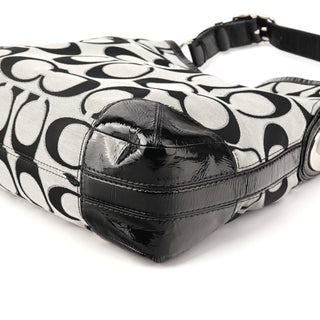 19758M Grey Black Signature Turnlock Shoulder Bag