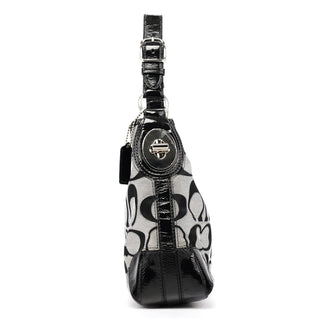 19758M Grey Black Signature Turnlock Shoulder Bag