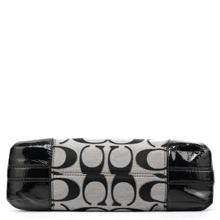 19758M Grey Black Signature Turnlock Shoulder Bag