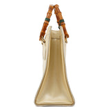 Sac cabas Diana Bamboo en cuir beige