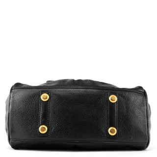 Black Leather Classic Q Baby Groovee 2-Way Bag