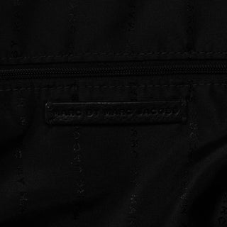 Black Leather Turnlock Hobo Shoulder Bag