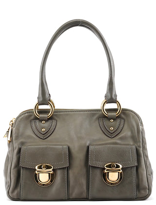 Grey Leather Blake Multi-Pocket Tote Bag