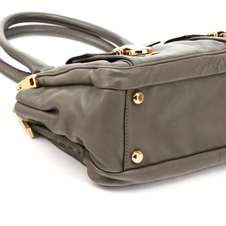 Grey Leather Blake Multi-Pocket Tote Bag