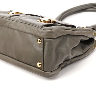 Grey Leather Blake Multi-Pocket Tote Bag