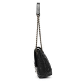 Black Quilted Leather Chain Shoulder Bag